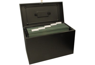Cathedral Metal Home Filing Box With Foolscap - Black (FPHOBK)
