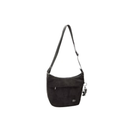 David Jones Corduroy Bucket Shoulder Bag Black