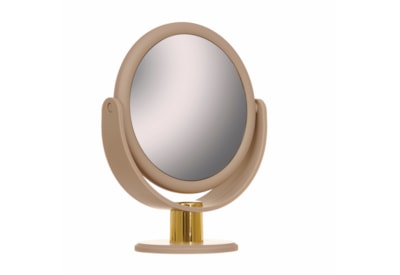 Upper Canada Soft Touch Round Vanity Mirror Taupe 21.5cm (DC1068GTUA)