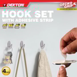 Dekton Geckogrip Hook Set 4Pc White Dekton Geckogrip Hook Set 4Pc White