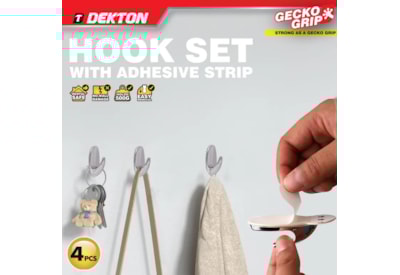 Dekton Geckogrip Hook Set 4Pc White Dekton Geckogrip Hook Set 4Pc White