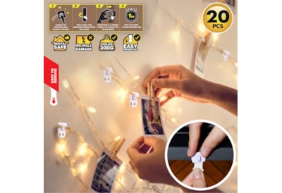 Dekton Geckogrip White Cable Hooks 20Pc Dekton Geckogrip White Cable Hooks 20Pc