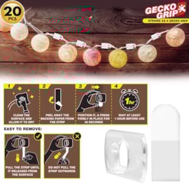 Dekton Geckogrip Clear Cable Hooks 20Pc