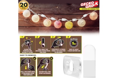 Dekton Geckogrip Clear Cable Hooks 20Pc