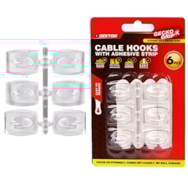 Dekton Geckogrip Clear Cable Hooks 6Pc Dekton Geckogrip Clear Cable Hooks 6Pc