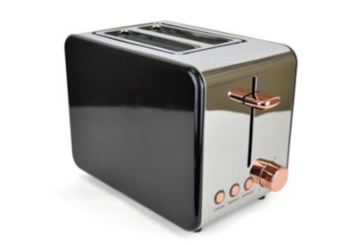 Kitchen Perfected 2 Slice Toaster Black & Rose Gold (E2025RG)