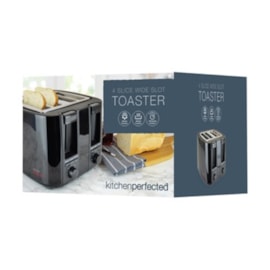 Kitchenperfected 4 Slice Extra-Wide Slot Toaster - Black