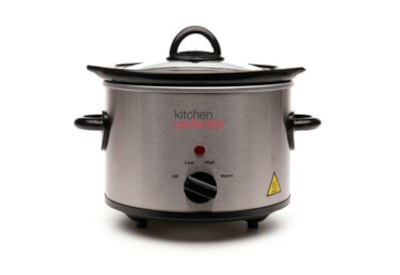 Kitchenperfected 1.5Ltr Round Slow Cooker - Stainless Steel