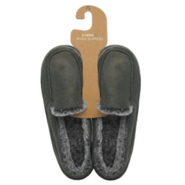 Ks Brands Mens Microfibre Moccasin Grey Ks Brands Mens Microfibre Moccasin Grey