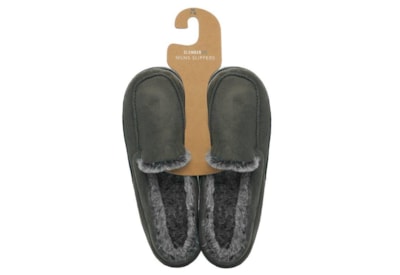 Ks Brands Mens Microfibre Moccasin Grey Ks Brands Mens Microfibre Moccasin Grey