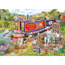 Gibsons Canal Boat Blooms (1000) Puzzle