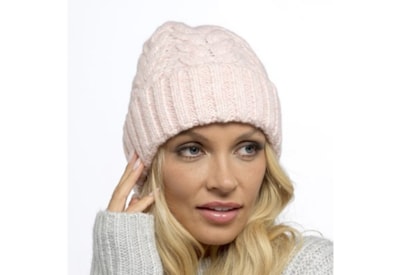 Ladies Twist Yarn Cable Beanie Hat (GL1038)