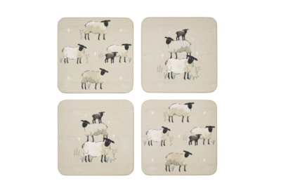 Cooksmart Highland Sheep Coasters 4pk Cooksmart Highland Sheep Coasters 4pk