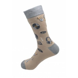 Eco Chic Beige Music Compilation Bamboo Socks 6-11