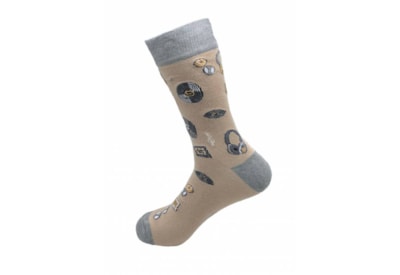 Eco Chic Beige Music Compilation Bamboo Socks 6-11