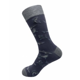 Eco Chic Grey Sharks Bamboo Socks 6-11 (SKL08GY)