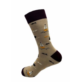 Eco Chic Beige Yachts Bamboo Socks 6-11 Eco Chic Beige Yachts Bamboo Socks 6-11