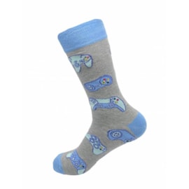 Eco Chic Grey Gaming Controllers Bamboo Socks 6-11 (SKL02GY)
