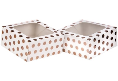 Sq Treat Boxes Rose Gold Polka Dot 2s Sq Treat Boxes Rose Gold Polka Dot 2s