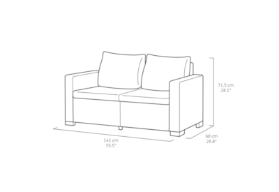 Keter California 2 Seater Balcony Chaise Longue Mini - Graphite Keter California 2 Seater Balcony Chaise Longue Mini - Graphite