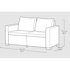 Keter California 4 Seater Double Lounge Set Plus Footstool - Graphite Keter California 4 Seater Double Lounge Set Plus Footstool - Graphite