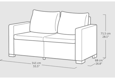 Keter California 4 Seater Double Lounge Set Plus Footstool - Graphite
