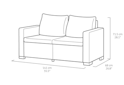 Keter California 4 Seater Lounge Set - Graphite