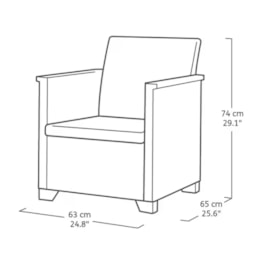 Keter Emma 2 Seater Balcony Set - Graphite