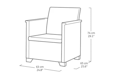 Keter Emma 2 Seater Balcony Set - Graphite