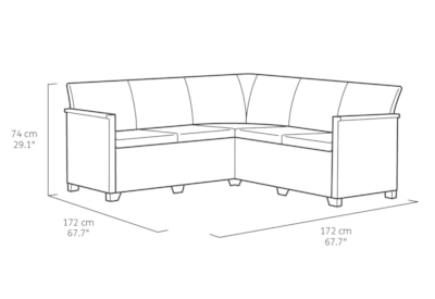 Keter Emma 5 Seater Corner Set - Graphite