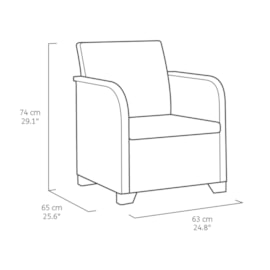 Keter Rosalie 2 Seater Balcony Set - Graphite