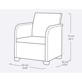 Keter Rosalie 5 Seater Lounge Set - Graphite