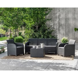 Keter Rosalie 5 Seater Lounge Set - Graphite