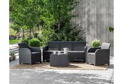 Keter Rosalie 5 Seater Lounge Set - Graphite