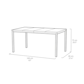 Keter Signature Porto 6 Seater Dining Table - Ashwood Brown