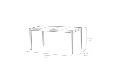 Keter Signature Porto 6 Seater Dining Table - Ashwood Brown