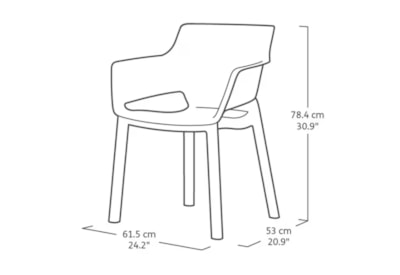 Keter Signature Porto 160Cm Table + Elisa Dining Chair Set Of 6 - Ashwood Brown Keter Signature Porto 160Cm Table + Elisa Dining Chair Set Of 6 - Ashwood Brown