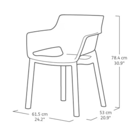 Keter Signature Porto 160Cm Table + Elisa Dining Chair Set Of 6 - Ashwood Brown