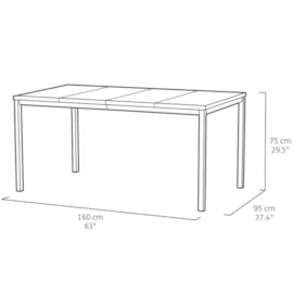 Keter Signature Porto 160Cm Table + Elisa Dining Chair Set Of 6 - Ashwood Brown