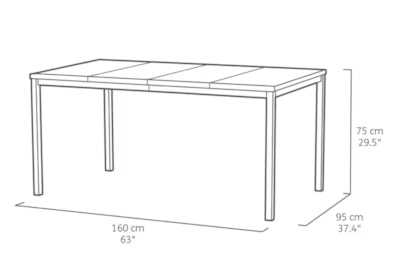 Keter Signature Porto 160Cm Table + Elisa Dining Chair Set Of 6 - Ashwood Brown