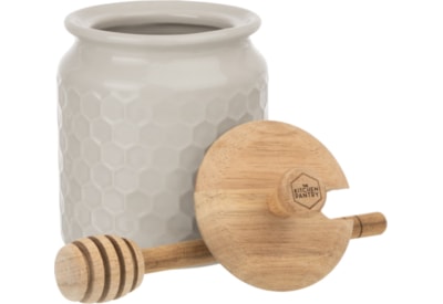 Kitchen Pantry Honey Pot With Drizzler Grey (KPHONEYGRY)