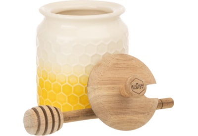 Kitchen Pantry Honey Pot With Drizzler Yellow (KPHONEYYEL)