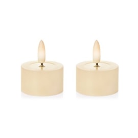 Premier 2pc Flickabright Tea Light Candle Cream 3cm