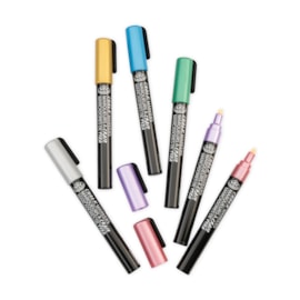 Royal Brush 6pc 2mm Metallic Chalk Marker Set Royal Brush 6pc 2mm Metallic Chalk Marker Set