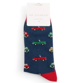 Mr Sparrow Classic Cars Socks Navy Mr Sparrow Classic Cars Socks Navy