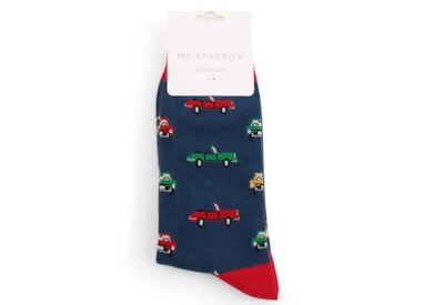 Mr Sparrow Classic Cars Socks Navy