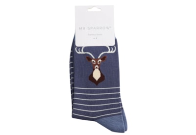 Mr Sparrow Bamboo Socks Stag Dark Blue Mr Sparrow Bamboo Socks Stag Dark Blue