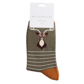 Mr Sparrow Bamboo Socks Stag Olive