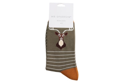 Mr Sparrow Bamboo Socks Stag Olive