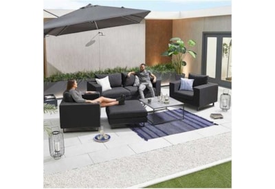 Nova Eden Outdoor Fabric 2 Seat Sofa Set Dark Grey